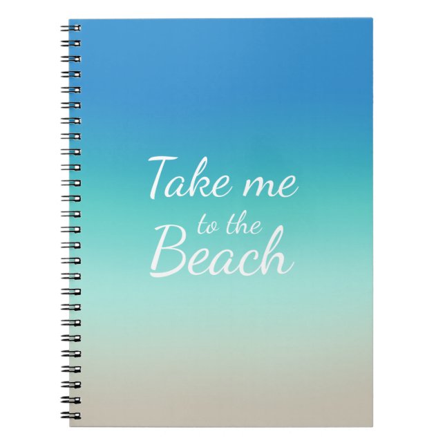 Cuaderno "Llévame A La Playa" Ombre Azul Moderno (Frente)