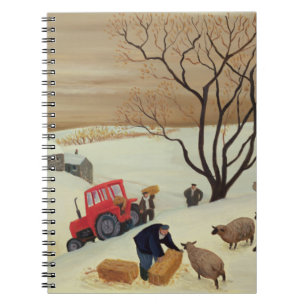 Cuaderno Llevar el heno las ovejas por el tractor