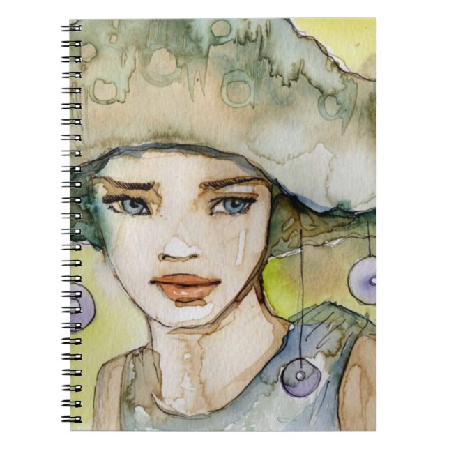 Cuaderno llustration de un chica hermoso, delicado (Frente)