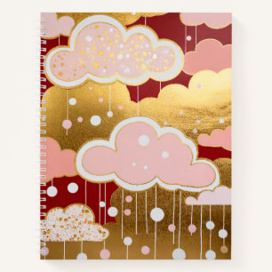 Cuaderno Lluvia Carmesí Dorada