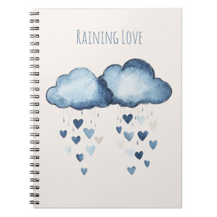 Cuaderno Lluvia de Amor Nubes Azules Corazones
