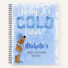 Cuaderno Lluvia de bebé es frío Copo de nieve azul Niño étn