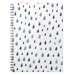 Cuaderno Lluvia. Patrón transparente de acuarela. Indigo ra