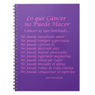 Cuaderno Lo que Cáncer No Puede Hacer Un Bloc De Notas Púrp