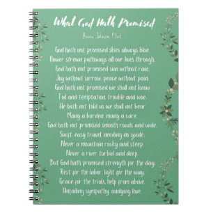 Cuaderno Lo que Dios prometió (verde claro) portátil