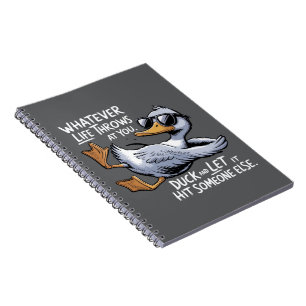 Cuaderno Lo Que La Vida Te Arroje Divertido Pato Sarcástico