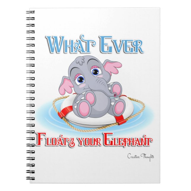 Cuaderno Lo que sea que flote tu bebé elefante (Frente)