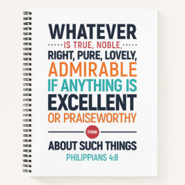 Cuaderno Lo Que Sea Verdadero, Noble Derecho, Filipinas 4:8