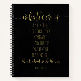 Cuaderno Lo Que Sea Verdadero, Noble Derecho, Filipinas 4:8