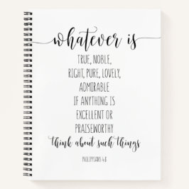 Cuaderno Lo Que Sea Verdadero, Noble Derecho, Filipinas 4:8