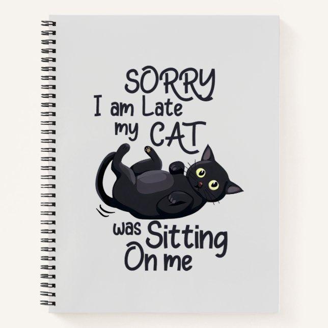 Cuaderno Lo siento, estoy atrasado - Reglas para Gatos! (Anverso)