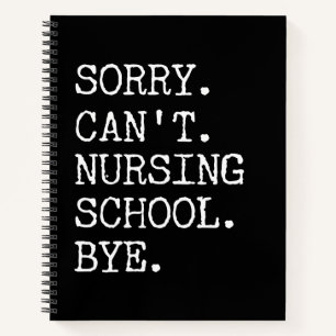 Cuaderno Lo siento, no puedo Enfermería de la escuela, adi