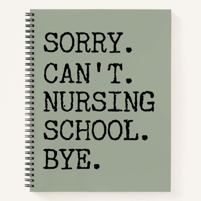 Cuaderno Lo siento, no puedo Enfermería de la escuela, adió (Anverso)