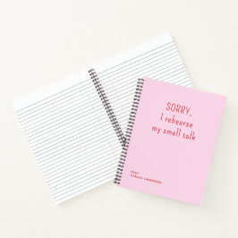 Cuaderno Lo siento, practico mi charla trivial Introvertido