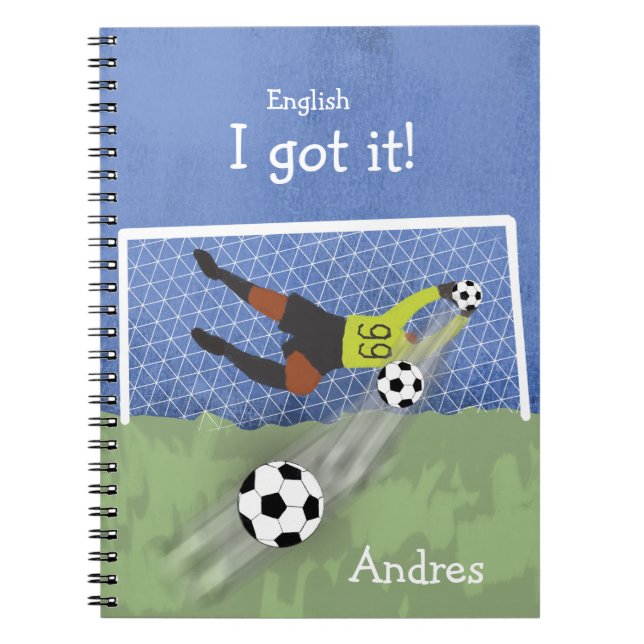 Cuaderno ¡Lo tengo! Inglés de portero de fútbol personaliza (Frente)