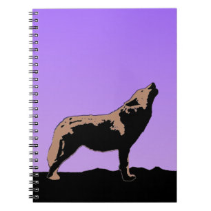 Cuaderno Lobo al atardecer - Arte de vida salvaje original
