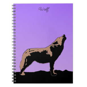 Cuaderno Lobo al atardecer - Arte de vida salvaje original