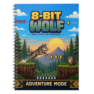 Cuaderno Lobo, arte de píxeles retro de 8 bits