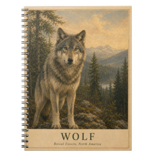 Cuaderno Lobo Bosque Boreal VINTAGE