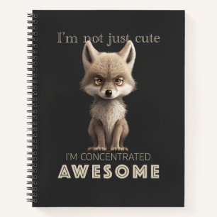 Cuaderno Lobo concentrado asombroso Cute Adorable Gracioso