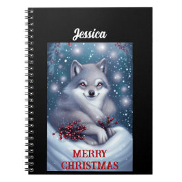 Cuaderno Lobo de Navidades personalizados - Equipo portátil