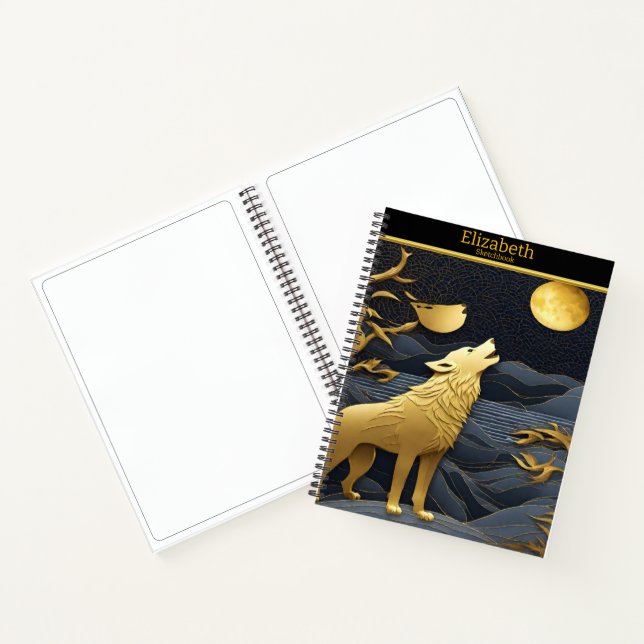 Cuaderno Lobo dorado aúlla a la luna (Interior)