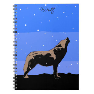 Cuaderno Lobo en invierno - Arte de vida silvestre original