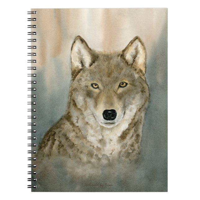 Cuaderno Lobo en la espiral acuática húmeda portátil de fot (Frente)