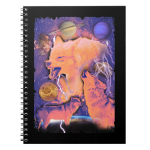 Cuaderno Lobo espacial de la Luna de los Lobos Cósmicos