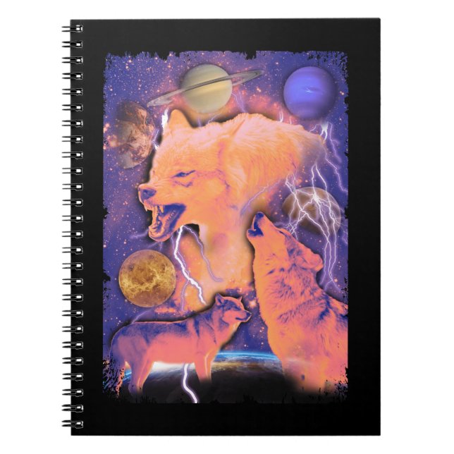 Cuaderno Lobo espacial de la Luna de los Lobos Cósmicos (Frente)