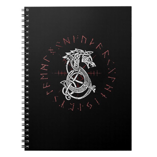 Cuaderno Lobo Fenrir De Odin Celtic Norse Runes Molestos (Frente)