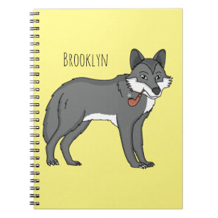 Cuaderno Lobo gris con ilustracion de personalizado de tube