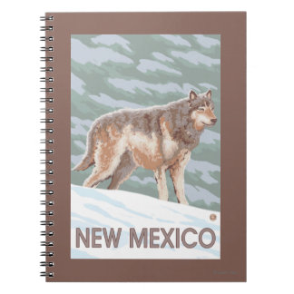 Cuaderno Lobo gris en pie Nuevo México