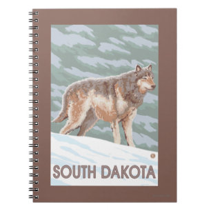 Cuaderno Lobo gris StandingSouth Dakota