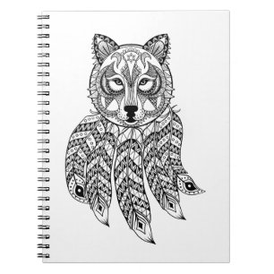 Cuaderno Lobo inspirado con Dreamcatcher