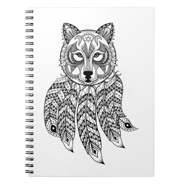 Cuaderno Lobo inspirado con Dreamcatcher (Frente)
