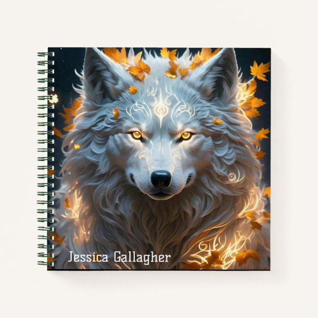 Cuaderno Lobo mágico blanco (Anverso)
