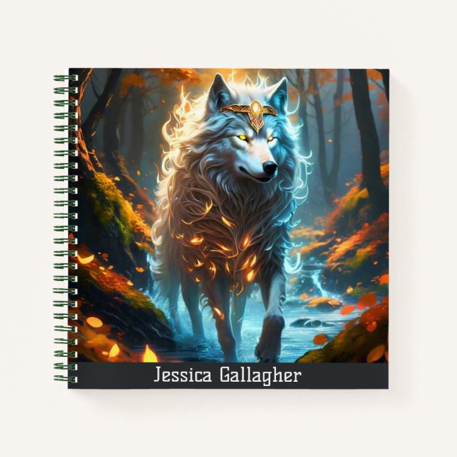 Cuaderno Lobo mágico blanco (Anverso)