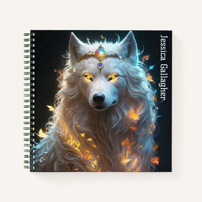 Cuaderno Lobo mágico blanco (Anverso)