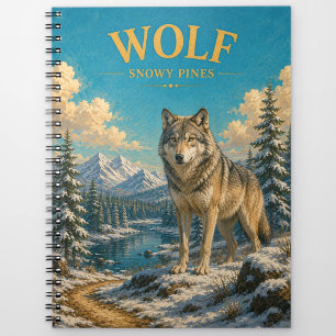 Cuaderno Lobo Pinos Nevados Acuarela GeoSaga