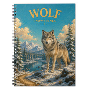 Cuaderno Lobo Pinos Nevados Acuarela GeoSaga