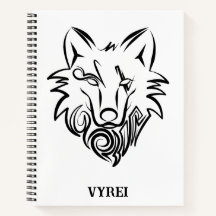 Lobo tribal blanco y negro