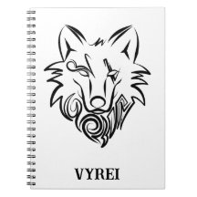 Lobo tribal blanco y negro