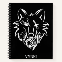 Lobo tribal blanco y negro