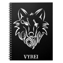 Lobo tribal blanco y negro