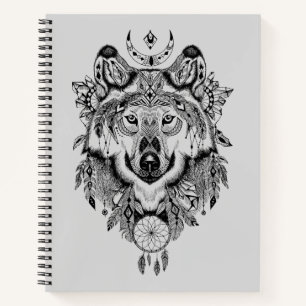 Cuaderno Lobo tribal indio