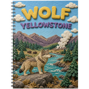 Cuaderno Lobo Valle de Yellowstone Modern KlayKoo