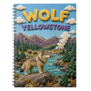 Cuaderno Lobo Valle de Yellowstone Modern KlayKoo