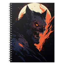 Cuaderno lobo y luna de sangre