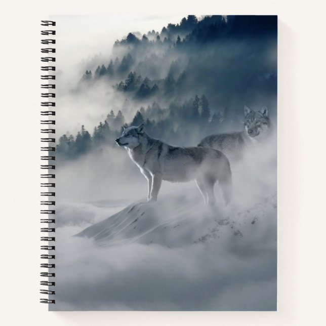 Cuaderno Lobos en un paisaje invernal (Anverso)
